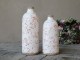 Keramická dekorační váza s růžovými kvítky Floral - Ø 11*26cm Chic Antique