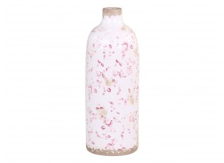 Keramická dekorační váza s růžovými kvítky Floral Cannes - Ø 11*31cm
