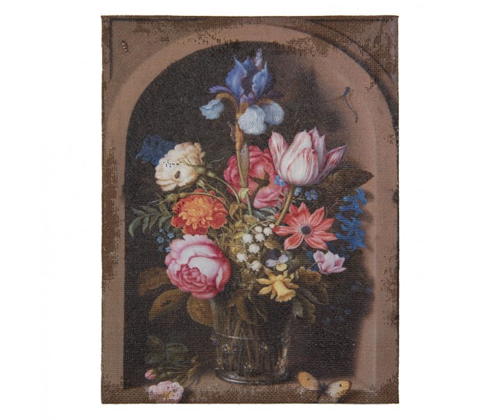 Obraz s květinami ve váze - 30*2*40 cm Clayre & Eef