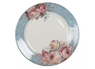 Porcelánový jídelní talíř se zlatou linkou Peony Rosé - Ø 26*2 cm