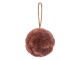 Růžová antik mechová ozdoba koule Diamond - Ø 8cm J-Line by Jolipa