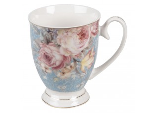 Porcelánový hrnek se zlatou linkou Peony Rosé - 11*8*10 cm / 300 ml