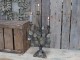 Kovový 3-ramenný vintage svícen s listy Leaves - 27*15*50 cm Chic Antique