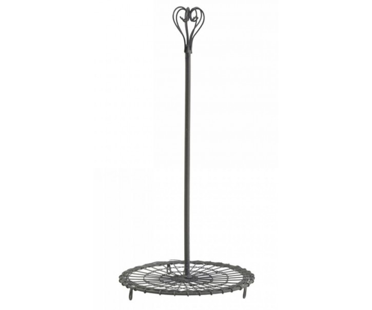 Zinkový kovový stojan na kuchyňské utěrky s ozdobou Fill - Ø 16*33 cm Chic Antique