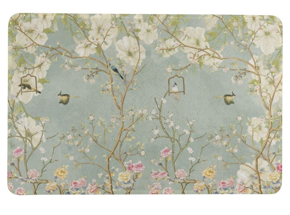 Zelená rohožka s květy Japonská zahrada - 75*50*1cm