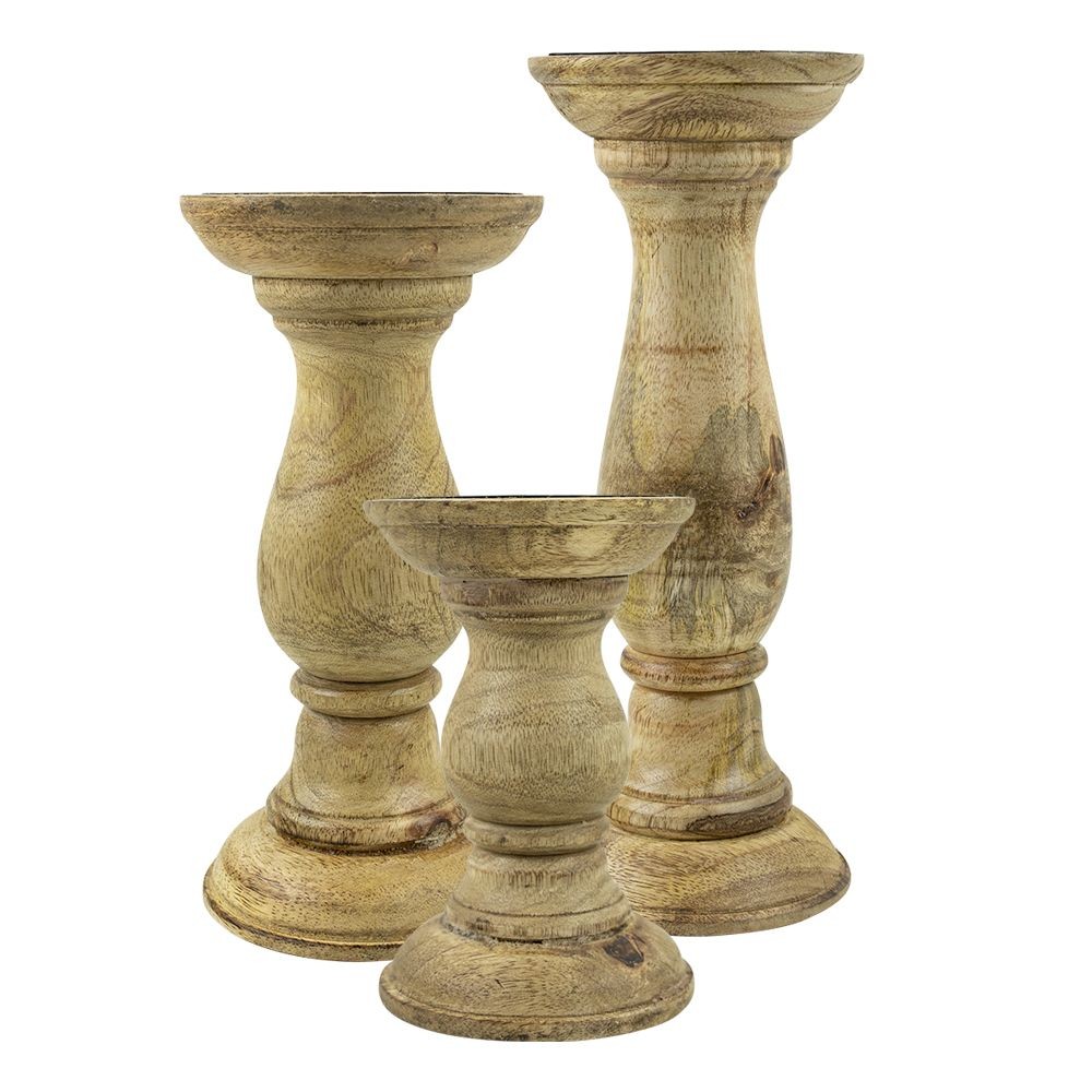 Dřevěný svícen Manu z mangového dřeva M - Ø 10*20cm Mars & More Dřevěný svícen Manu z mangového dřeva M - Ø 10*20cm Mars & More