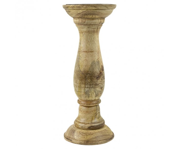 Dřevěný svícen Manu z mangového dřeva L - Ø 10*25cm Mars & More 