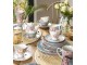 Porcelánový dezertní talířek se zlatou linkou Peony Rosé - Ø 21*2 cm Clayre & Eef