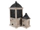 Set dvou dřevěných luceren Elliese se šuplíčky - 20*20*53 / 14*14*25 cm Clayre & Eef