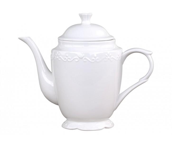Porcelánová čajová konvice s krajkou Provence - 12*20 cm/ 0.9L Chic Antique