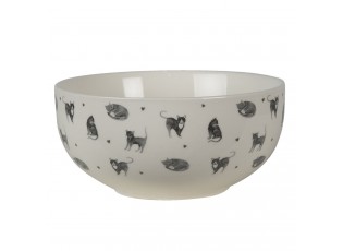 Béžová porcelánová miska Cats and Kittens – Ø14*7 cm / 500 ml