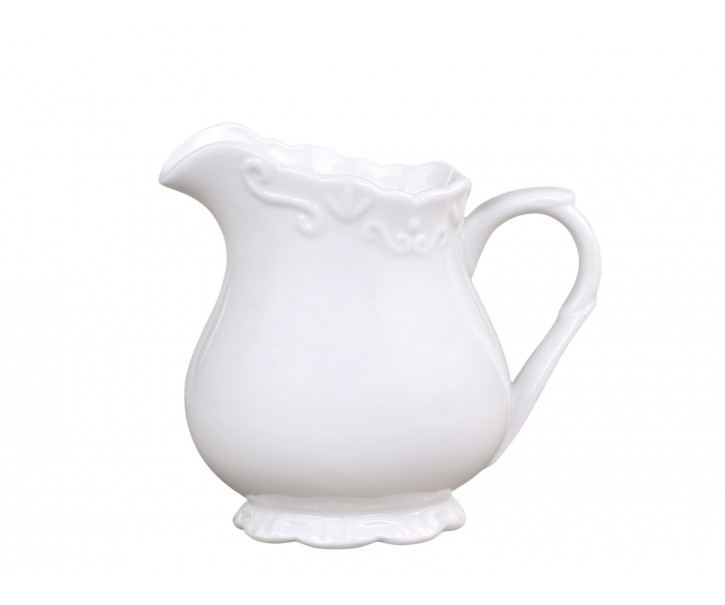 Porcelánový džbánek na mléko s krajkou Provence lace - 9cm / 0.2L Chic Antique