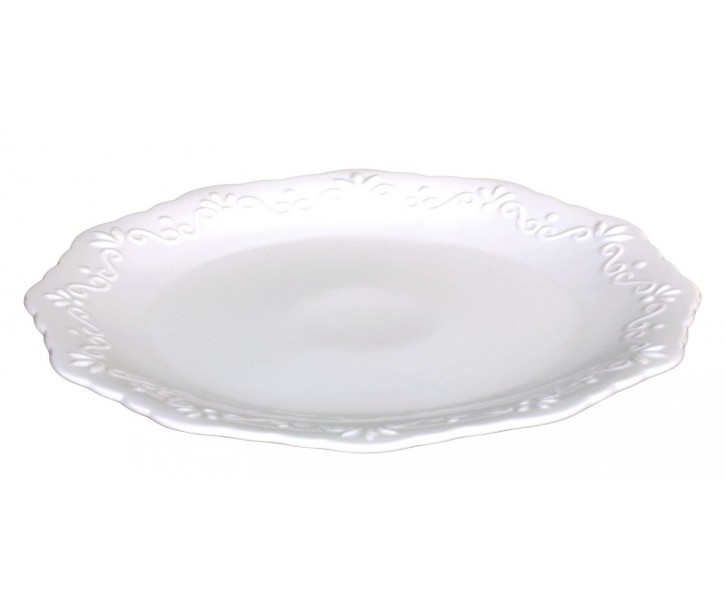 Porcelánový jídelní talíř s krajkou Provence lace - Ø 27cm Chic Antique