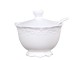 Porcelánová cukřenka se lžičkou a krajkou Provence lace - Ø10*9cm Chic Antique
