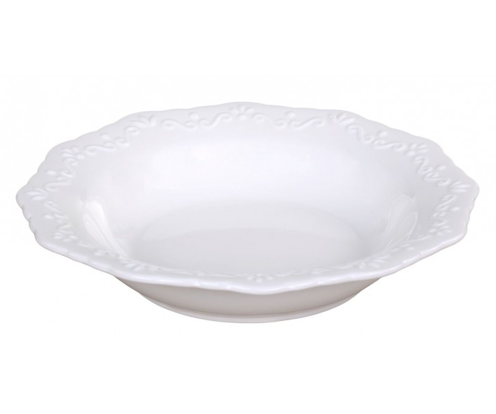 Porcelánový polévkový talíř s krajkou Provence lace - Ø 21cm / 0.25L Chic Antique