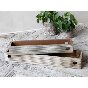 Set 2ks dřevěných dekoračních podnosů Grim - 50*12*6/ 40*9*6 cm