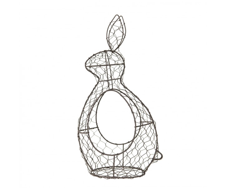 Hnědý drátěný dekorační košík králík Bunny - 18*18*37 cm Clayre & Eef