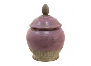 Růžovo-béžová keramická dóza Pinae - Ø 19*26 cm