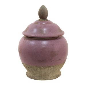Růžovo-béžová keramická dóza Pinae - Ø 19*26 cm