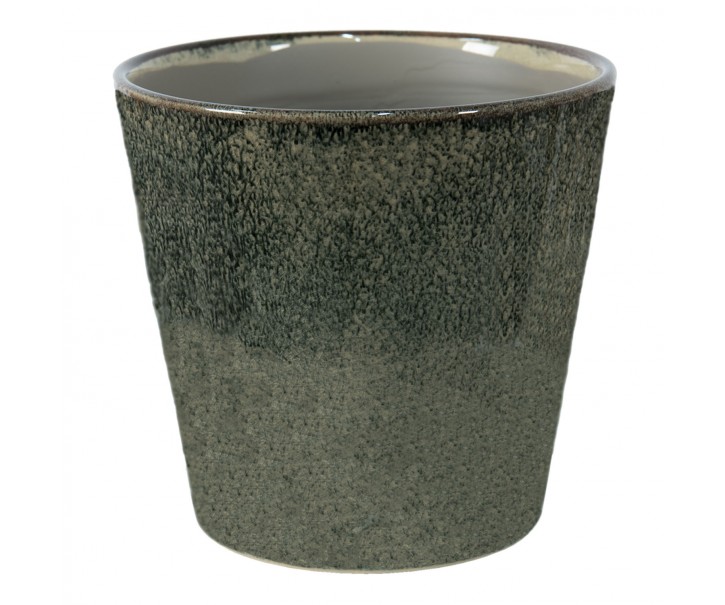 Zelený dekorační obal na květináč Mion XL - Ø 19*18 cm Clayre & Eef