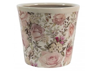 Keramický obal na květináč s růžemi Rosien S - Ø12*11 cm