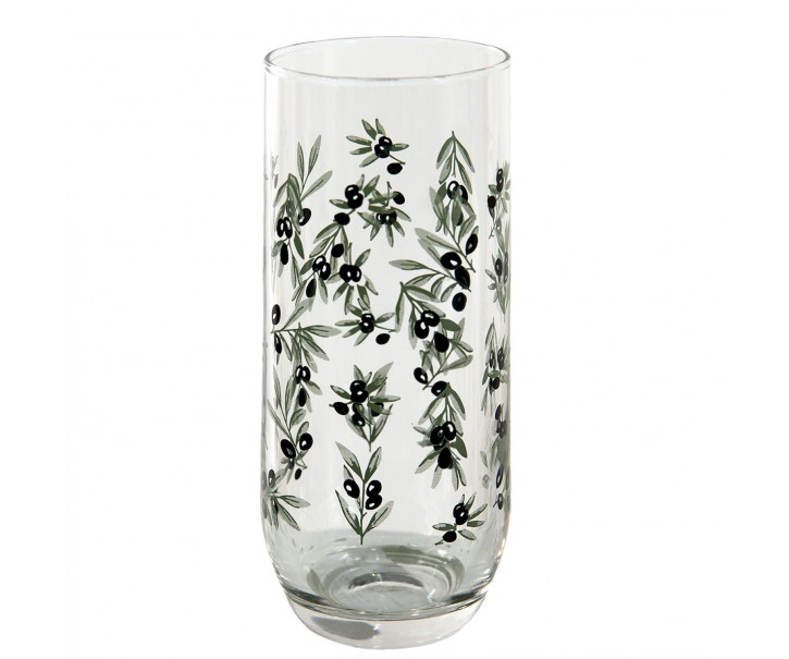 Nápojová sklenice s olivami - Ø 6*14 cm / 280 ml Clayre & Eef