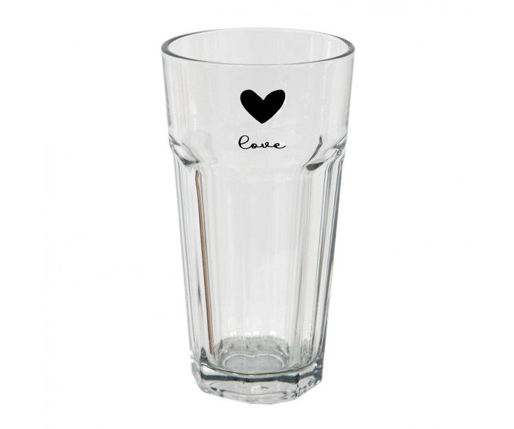 Vysoká sklenička Love - Ø 8*15 cm / 320 ml Clayre & Eef
