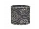 Skleněný vintage svícen s kovovým zdobením Flower - Ø 5*6 cm Chic Antique
