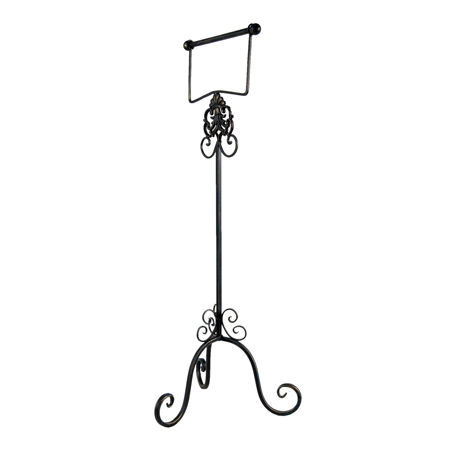 Černý antik kovový držák toaletního papíru Potier ornament - 27*24*70 cm Clayre & Eef Černý antik kovový držák toaletního papíru Potier ornament - 27*24*70 cm Clayre & Eef