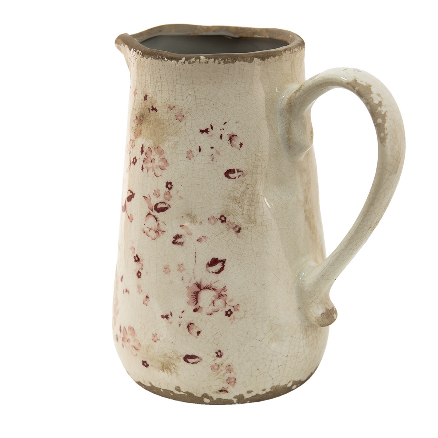 Béžový keramický džbán s jemnými kvítky Flerrié - 16*11*18 cm Clayre & Eef Béžový keramický džbán s jemnými kvítky Flerrié - 16*11*18 cm Clayre & Eef