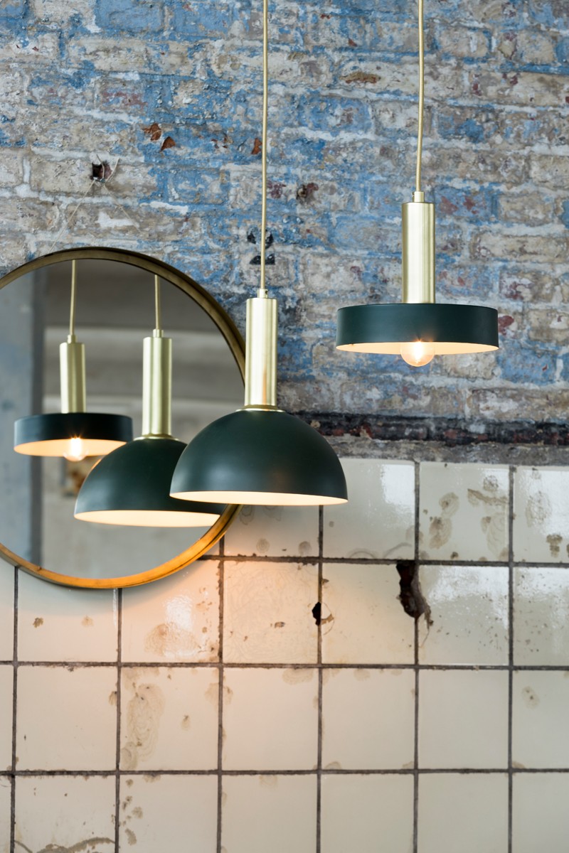 Zeleno-zlaté kovové závěsné světlo Boste - Ø 20*5 cm Light & Living Zeleno-zlaté kovové závěsné světlo Boste - Ø 20*5 cm Light & Living