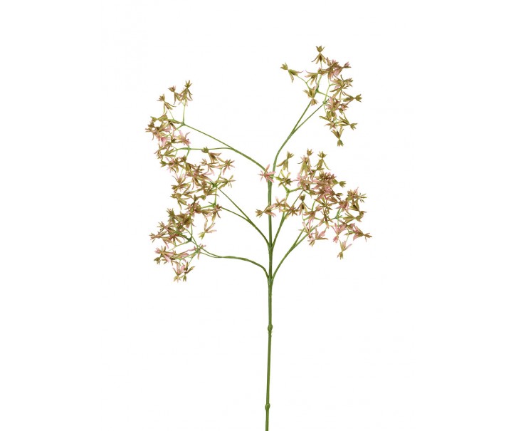 Zelená dekorační květina s jemnými růžovými kvítky - 64cm Parlane
