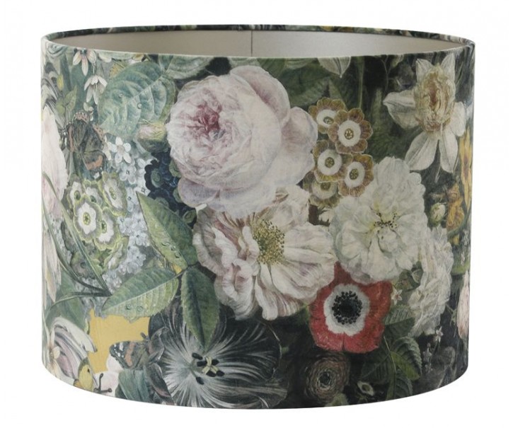 Květované stínidlo na lampu Butterfly ocher - Ø 30*21cm/ E27 Light & Living