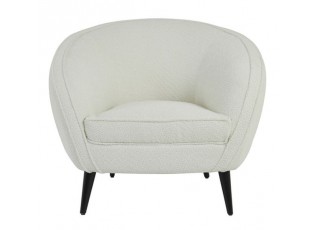 Krémové designové křeslo Almond bouclé - 91*71*77cm