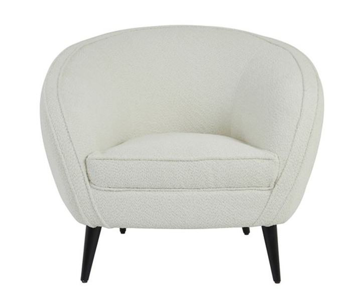 Krémové designové křeslo Almond bouclé - 91*71*77cm