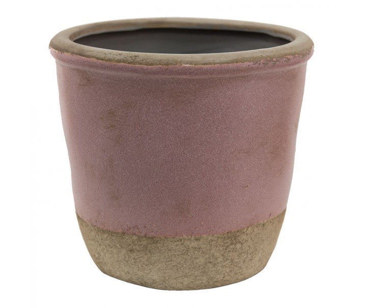Růžovo-béžový keramický obal na květináč Pinae M - Ø 14*13 cm Clayre & Eef