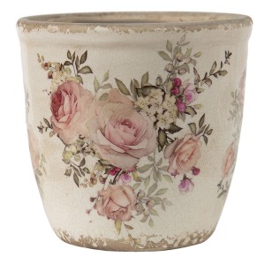 Keramický obal na květináč s růžemi Rosien S - Ø11*10 cm