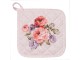 Růžová bavlněná chňapka - podložka s růžemi Dotty Rose - 20*20 cm Clayre & Eef