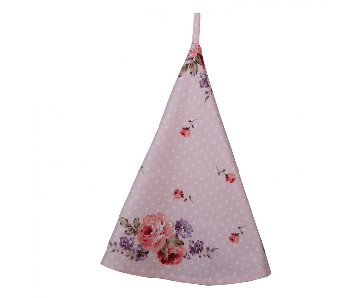 Růžová kulatá utěrka s růžemi Dotty Rose - Ø 80 cm Clayre & Eef
