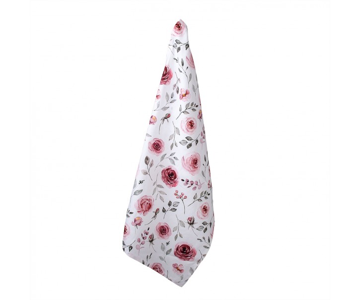 Bavlněná kuchyňská utěrka s růžemi Rustic Rose - 50*70 cm Clayre & Eef