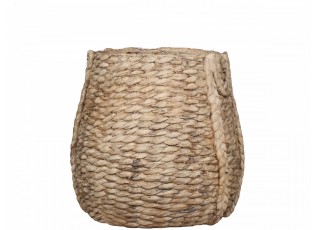 Hnědý obal na květináč s proutěným vzorem Corte I - Ø 39*38cm