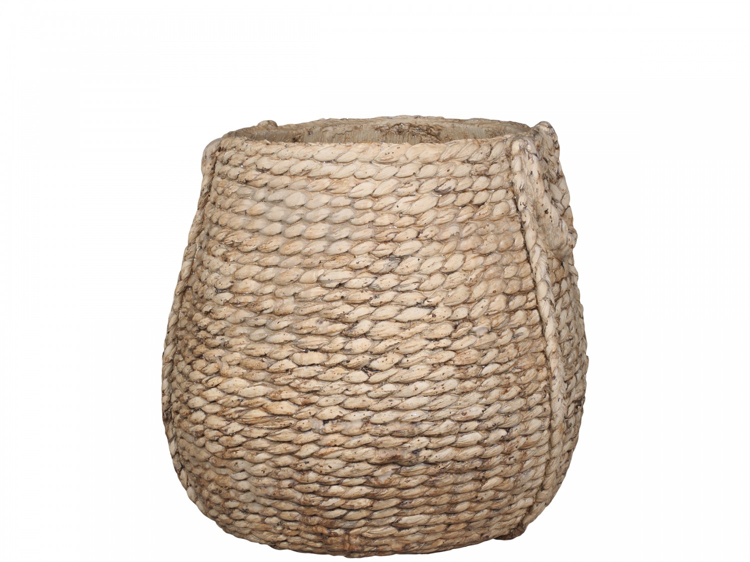 Hnědý obal na květináč s proutěným vzorem Corte I - Ø 47*45cm Chic Antique Hnědý obal na květináč s proutěným vzorem Corte I - Ø 47*45cm Chic Antique