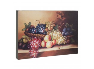 Celodřevěný obraz zátiší s ovocem - 30*4*22 cm
