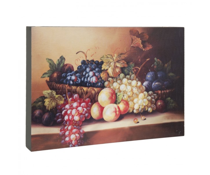 Celodřevěný obraz zátiší s ovocem - 30*4*22 cm Clayre & Eef