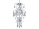 Bílý vintage ručně vyrobený lustr s kamínky Chandelié - 22*40cm/E14 Chic Antique