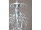 Bílý vintage ručně vyrobený lustr s kamínky Chandelié - 22*40cm/E14 Chic Antique