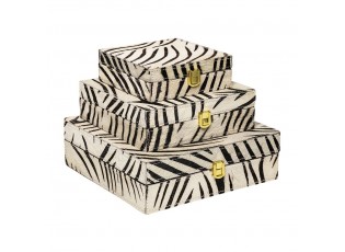 Zebra Bijoux box z hovězí kůže (sada 3ks) - 25,5*25,5*8cm