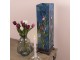 Modrá hranatá stolní lampa Tiffany s tulipány Toulipp - 24*58.5 cm/ 1*60W Clayre & Eef