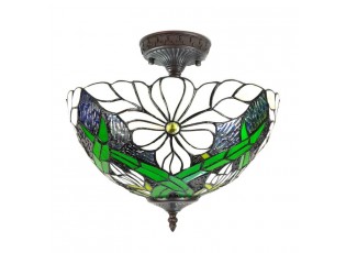 Krémovo-zelené stropní svítidlo Tiffany Malion - Ø 36*31 cm E27/max 2*40W