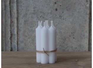 Bílá úzká krátká svíčka Short dinner white - Ø 2 *11cm / 4.5h